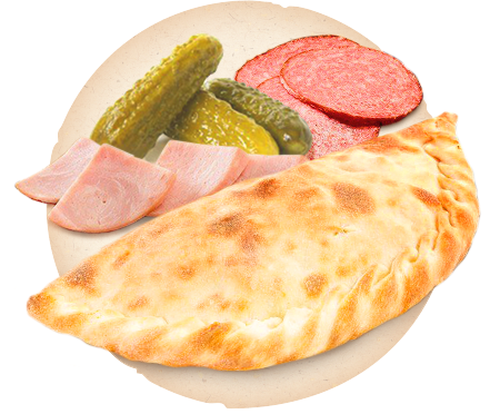 Пицца Кальцоне<br>с салями и ветчиной
